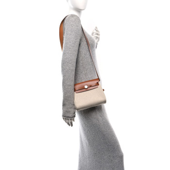 HERMES Military Toile Vache Hunter Herbag Zip Retourne 20 Ecru Beige Fauve