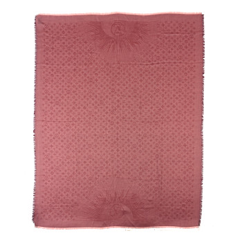 LOUIS VUITTON Cashmere Silk Monogram Shawl Fuchsia