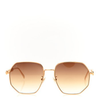 LOUIS VUITTON Metal My LV Chain Round Sunglasses Z1650W Gold