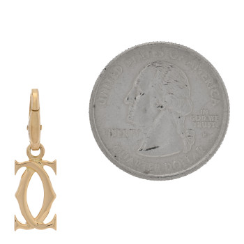 CARTIER 18K Yellow Gold Logo Charm