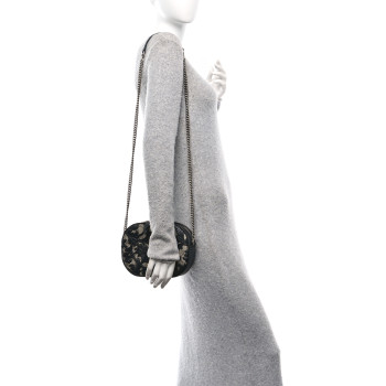 GUCCI GG Supreme Monogram Arabesque Mini Chain Shoulder Bag Beige Black