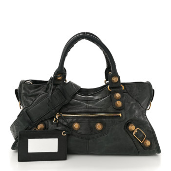 BALENCIAGA Agneau Giant 21 Gold Hardware Part Time Anthracite