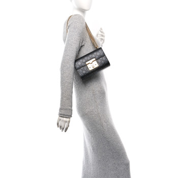 GUCCI Guccissima Small Padlock Shoulder Bag Black