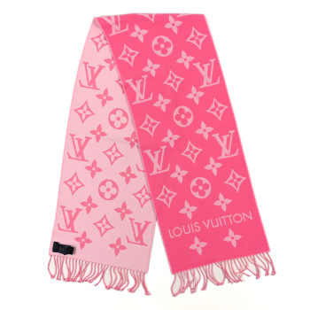 LOUIS VUITTON Wool Monogram LV Essential Scarf Rose Pop