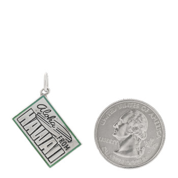 TIFFANY Sterling Silver Enamel Hawaii Postcard Charm Blue
