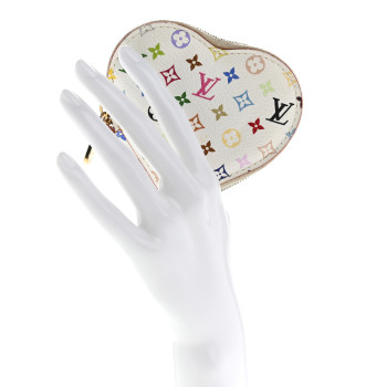 LOUIS VUITTON Monogram Multicolor Coeur Heart Coin Purse White