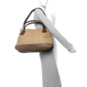 GIVENCHY Calfskin Double Handles Hobo Brown
