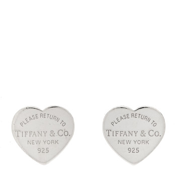 TIFFANY Sterling Silver Return To Tiffany Heart Tag Earrings