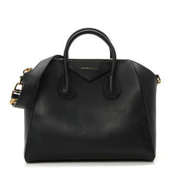 GIVENCHY Rubber Effect Calfskin Antigona Black
