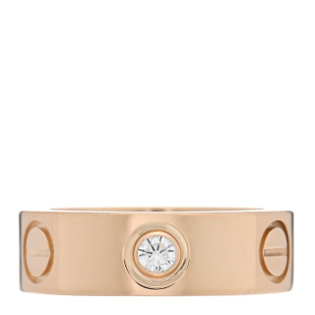 CARTIER 18K Pink Gold 3 Diamond 5.5mm LOVE Ring 46 3.75