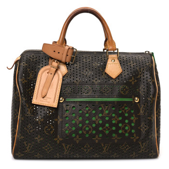 LOUIS VUITTON Monogram Perforated Speedy 30 Green