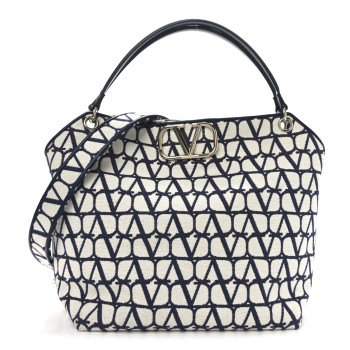 VALENTINO GARAVANI Toile Iconographe Vlogo All In Shopping Bag White Worker