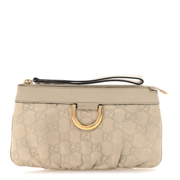GUCCI Guccissima D Gold Wristlet Off White