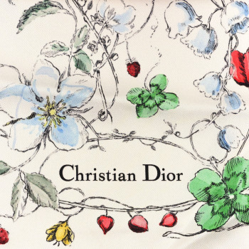 CHRISTIAN DIOR Silk Florilegio 90 Square Scarf Red