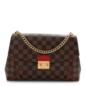 LOUIS VUITTON Damier Ebene Caissa Clutch Cherry