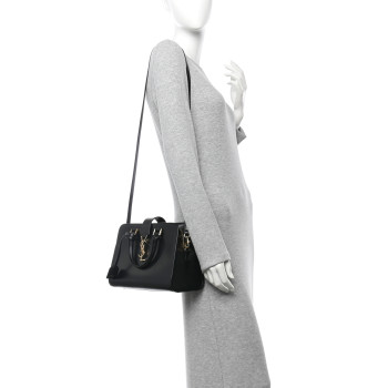 SAINT LAURENT Calfskin Monogram Baby Cabas Black