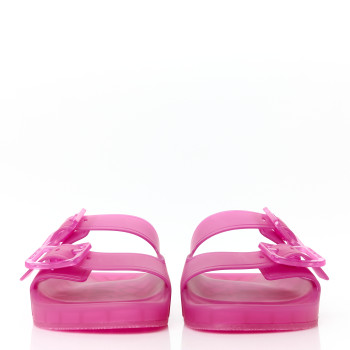 BALENCIAGA Technical Polyurethane Mallorca Slide Sandals 41 Pink