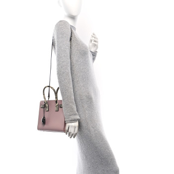 SAINT LAURENT Calfskin Embossed Python Baby Sac De Jour Powder Pink