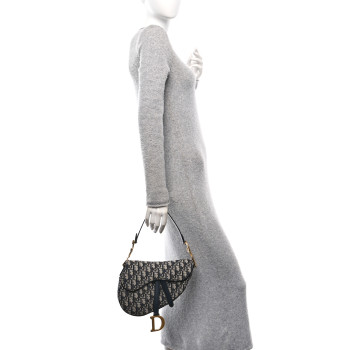 CHRISTIAN DIOR Oblique Saddle Bag Blue