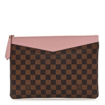 LOUIS VUITTON Damier Ebene Daily Pouch Rose Poudre