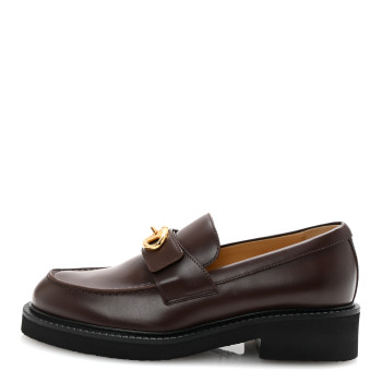VALENTINO GARAVANI Calfskin Vlogo Turn Lock Loafers 35 Fondant