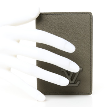 LOUIS VUITTON Grained Calfskin Aerogram Pocket Organizer Khaki