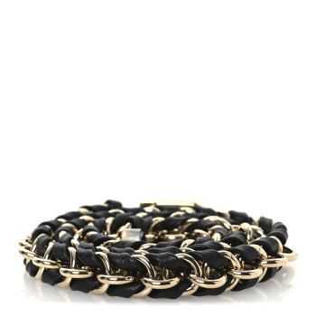 LOUIS VUITTON Calfskin Multi Pochette Chain Shoulder Strap Black Gold