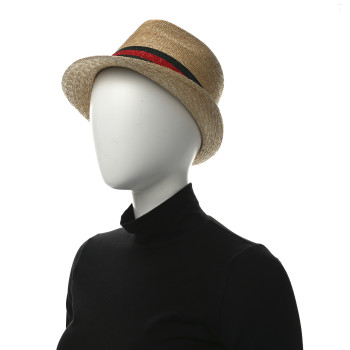 GUCCI Abaca Straw Web Fedora Hat L