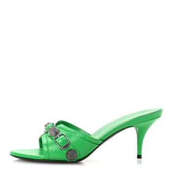 BALENCIAGA Agneau Arena Cagole 50mm Slide Sandals 37 Vivid Green