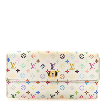 LOUIS VUITTON Monogram Multicolor Sarah Wallet White Litchi