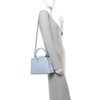 LOUIS VUITTON Ostrich Flower Chain Capucines BB Light Blue