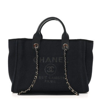 CHANEL Mixed Fibers Small Deauville Tote Black