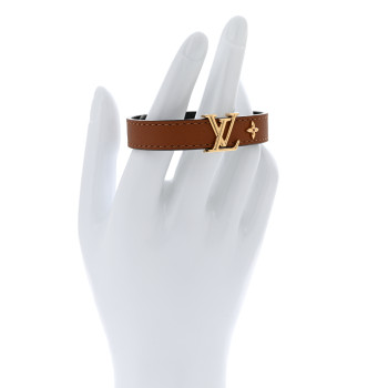 LOUIS VUITTON Calfskin LV Iconic Bracelet 17 Tan