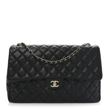 CHANEL Caviar Quilted XXL Travel Flap Bag Black