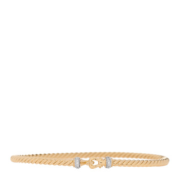 DAVID YURMAN 18K Yellow Gold Diamond 2.6mm Cable Collectibles Buckle Bracelet
