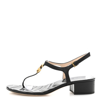 GUCCI Nappa Matelasse Double G 35mm Thong Sandals 40.5 Black
