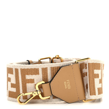 FENDI Ribbon Vitello King FF 1974 Adjustable Strap You Poudre Cuoio Miele Scuro