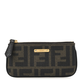 FENDI Zucca Spalmati Forever Coin Pouch Key Case Tobacco