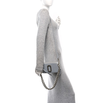 MARC JACOBS Calfskin Croc Embossed Snapshot Camera Bag Quarry