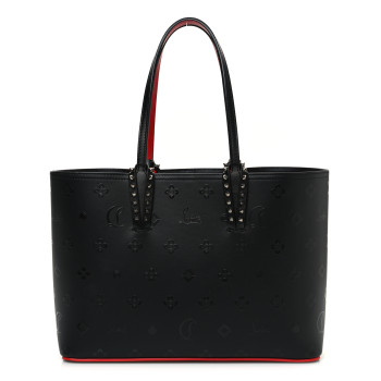 CHRISTIAN LOUBOUTIN Calfskin Loubinthesky East West Cabata Tote Black
