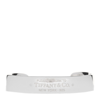 TIFFANY Sterling Silver Diamond Return To Tiffany Narrow Cuff Bracelet
