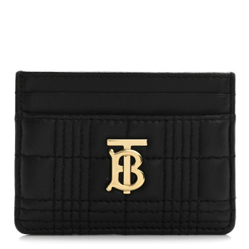 BURBERRY Lambskin Quilted Small Lola Card Holder Black