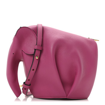 LOEWE Calfskin Mini Elephant Crossbody Bag Fuchsia