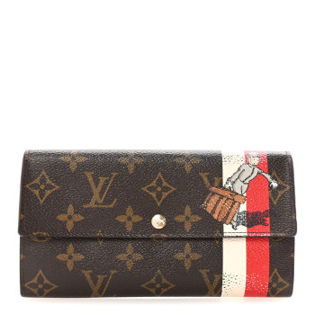 LOUIS VUITTON Monogram Groom Sarah Wallet Red