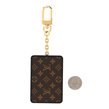LOUIS VUITTON Calfskin Monogram LV Record Bag Charm Black