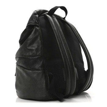 SAINT LAURENT Calfskin Logo Debossed Backpack Black