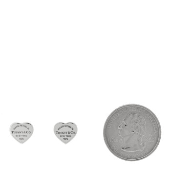 TIFFANY Sterling Silver Mini Return To Tiffany Heart Tag Earrings
