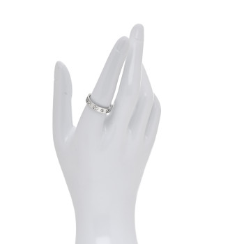 GUCCI 18K White Gold Diamond Icon Band Ring 56 7.5