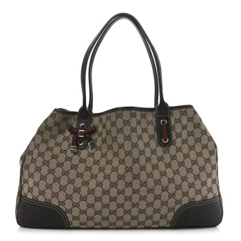 GUCCI Monogram Large Princy Tote Dark Brown
