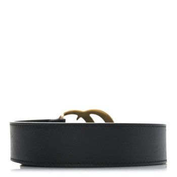 GUCCI Calfskin Double G 30mm Belt 90 36 Black